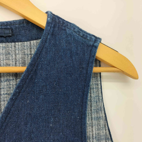 ナイジェルケーボン NIGEL CABOURN フロントポケット インディゴ ヘンプ キャンバス ベスト メンズ EUR:48