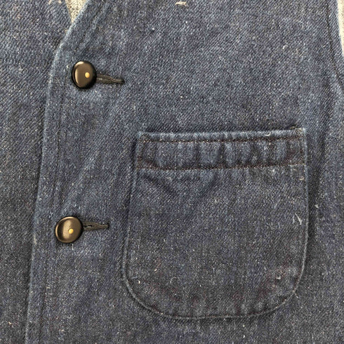 ナイジェルケーボン NIGEL CABOURN フロントポケット インディゴ ヘンプ キャンバス ベスト メンズ EUR:48