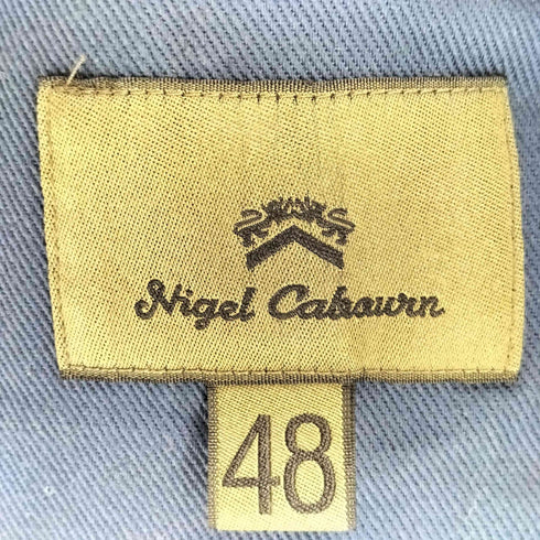 ナイジェルケーボン NIGEL CABOURN フロントポケット インディゴ ヘンプ キャンバス ベスト メンズ EUR:48
