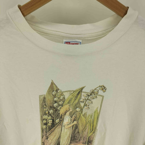 90S USA製 Hanes ボディ The lily of the Valley Fairy Estate of Cicely Mary Barker プリント Tシャツ コピーライト1996 シングルステッチ メンズ import:L