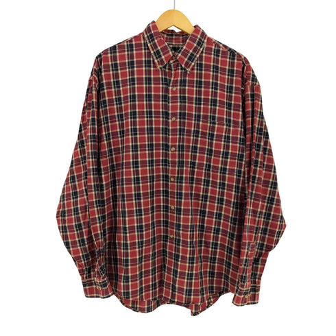 エディーバウアー Eddie Bauer 台湾製 白タグ チェック BDシャツ メンズ import:L