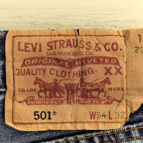リーバイス Levis 501 ボタン裏P44 カットオフ リメイク ボタンフライ デニムパンツ メンズ W34/L32