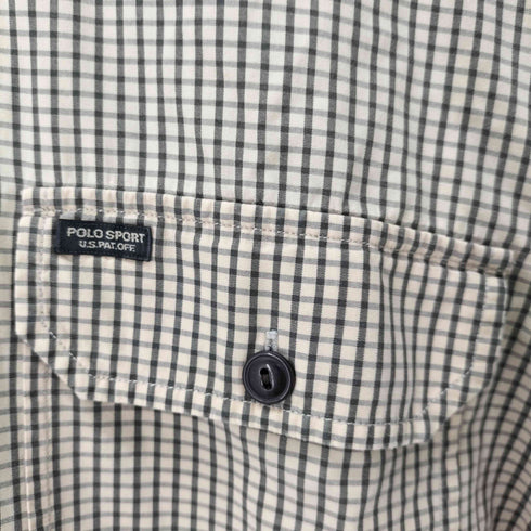 ポロスポーツラルフローレン POLO SPORT RALPH LAUREN ギンガムチェックL/Sシャツ フラップポケット ボックスシルエット メンズ import:M