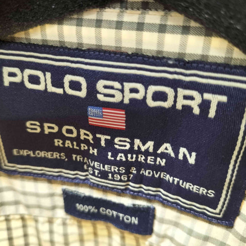 ポロスポーツラルフローレン POLO SPORT RALPH LAUREN ギンガムチェックL/Sシャツ フラップポケット ボックスシルエット メンズ import:M