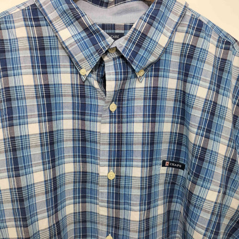 チャップスラルフローレン CHAPS RALPH LAUREN EASY CARE チェック柄 ボタンダウン ロングスリーブシャツ メンズ import:XXL