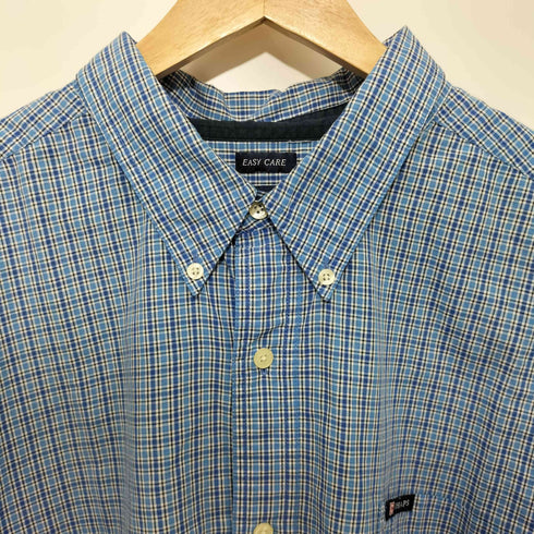 チャップスラルフローレン CHAPS RALPH LAUREN EASY CARE チェック柄 ボタンダウン ロングスリーブシャツ メンズ import:XXL