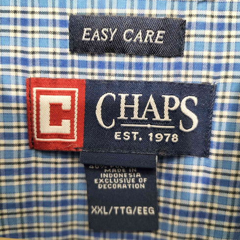 チャップスラルフローレン CHAPS RALPH LAUREN EASY CARE チェック柄 ボタンダウン ロングスリーブシャツ メンズ import:XXL