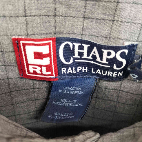 チャップスラルフローレン CHAPS RALPH LAUREN チェック柄 ボタンダウン ロングスリーブシャツ メンズ import:XL