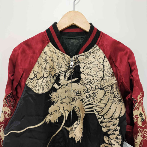 百花繚乱 リバーシブル ドラゴン 龍 鯉 レーヨン スカジャン メンズ JPN:L