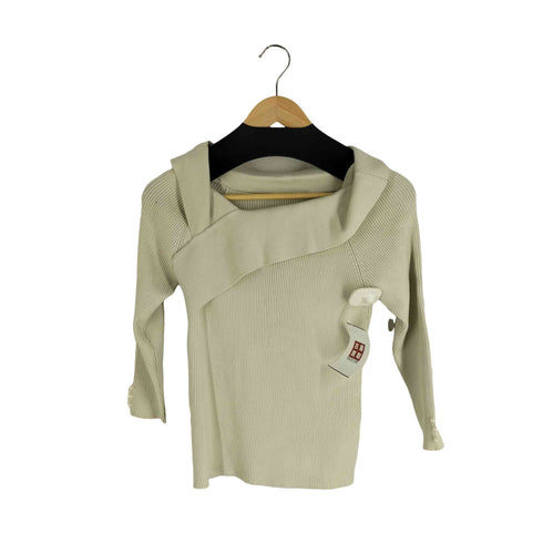 トッコクローゼット tocco closet 袖口パール付きアシメリブニットプルオーバー レディース JPN:M