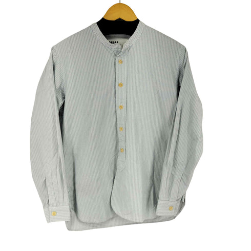 エムエイチエル MHL. ストライプ L/S バンドカラーシャツ メンズ import:S