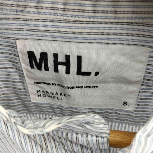 エムエイチエル MHL. ストライプ L/S バンドカラーシャツ メンズ import:S