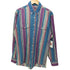 ラングラー Wrangler ストライプ柄 マルチカラー ボタンダウン ロングスリーブシャツ ウエスタンシャツ メンズ import:XL