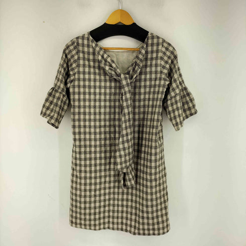 アンミール An MILLE S/S チェック ボウタイワンピース レディース JPN:M