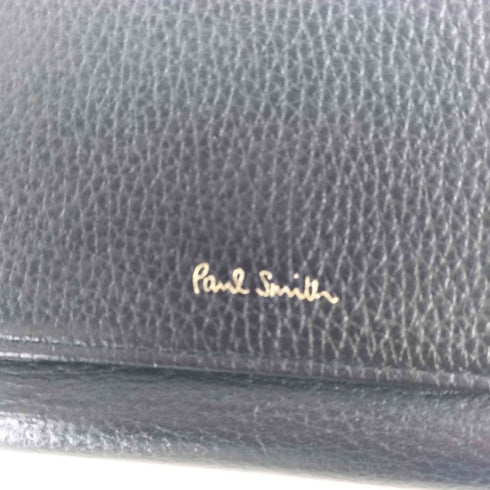 ポールスミス Paul Smith マルチストライプ グレイニ―レザー 三つ折り財布 がま口 レディース