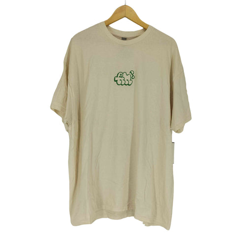 ギルダン GILDAN アイボリーカラー両面刺繍デザインクルーネックTシャツ メンズ 2XL