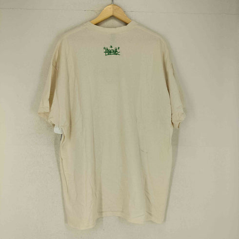 ギルダン GILDAN アイボリーカラー両面刺繍デザインクルーネックTシャツ メンズ 2XL