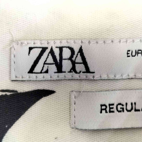 ザラ ZARA スペイン製 ドット柄 レギュラーカラーシャツ メンズ import:S
