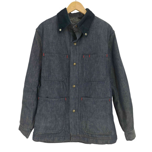 メイドウェル madewell 60-70S TROY製 裏地ブランケット 襟コーデュロイ デニム カバーオール ジャケット メンズ
