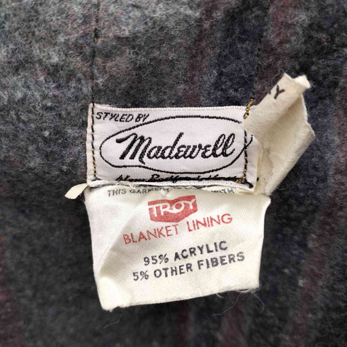 メイドウェル madewell 60-70S TROY製 裏地ブランケット 襟コーデュロイ デニム カバーオール ジャケット メンズ