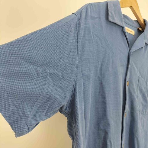 トミーバハマ Tommy Bahama 凹凸 ウッドボタン 開襟 オープンカラー シルクシャツ メンズ import:M