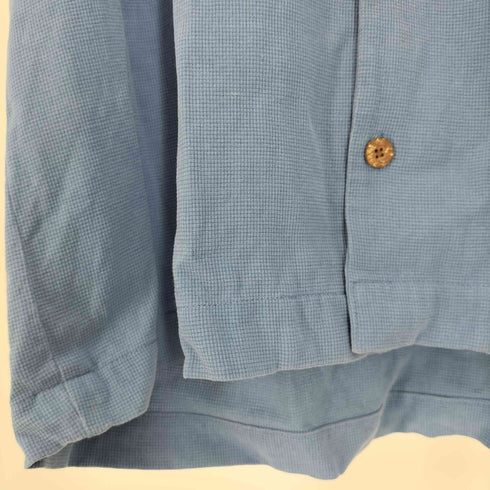 トミーバハマ Tommy Bahama 凹凸 ウッドボタン 開襟 オープンカラー シルクシャツ メンズ import:M