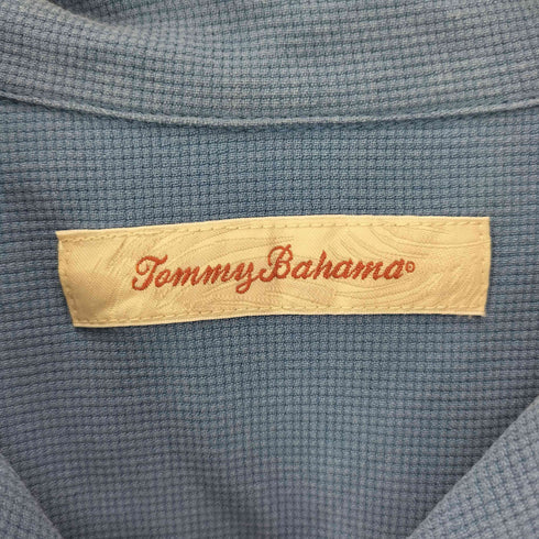 トミーバハマ Tommy Bahama 凹凸 ウッドボタン 開襟 オープンカラー シルクシャツ メンズ import:M
