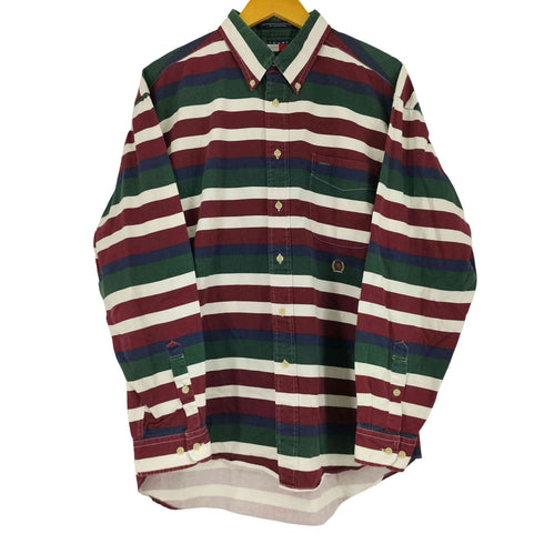 トミーヒルフィガー TOMMY HILFIGER マルチカラー ボーダーボタンダウンシャツ メンズ JPN:L