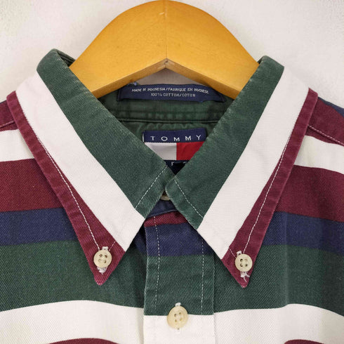 トミーヒルフィガー TOMMY HILFIGER マルチカラー ボーダーボタンダウンシャツ メンズ JPN:L