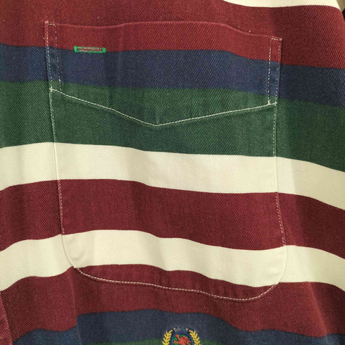 トミーヒルフィガー TOMMY HILFIGER マルチカラー ボーダーボタンダウンシャツ メンズ JPN:L