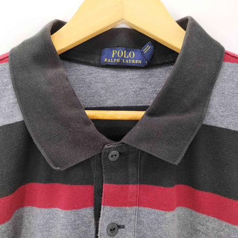 ポロラルフローレン POLO RALPH LAUREN ポニー刺しゅう ボーダー柄 ポロシャツ ビックサイズ メンズ 4XLT