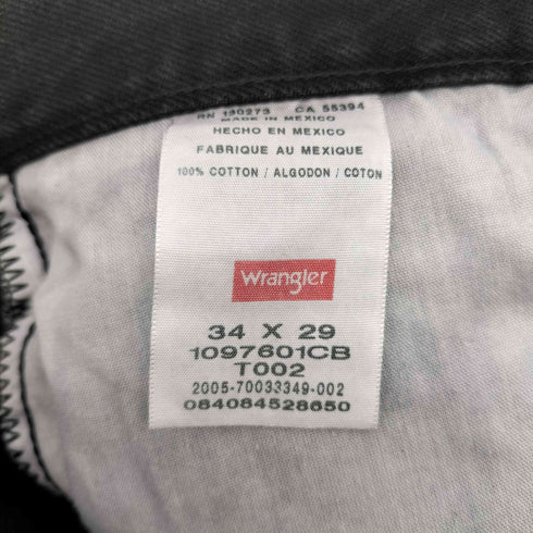 ラングラー Wrangler ワイドテーパード ブラックデニムパンツ メンズ 34 × 29