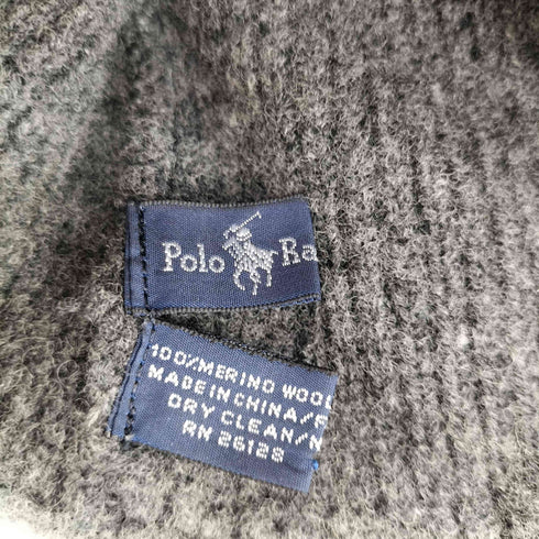 ポロラルフローレン POLO RALPH LAUREN 90S ポニー刺繍 スモールポニー メリノウール ビーニー ニット帽 レディース