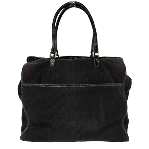 アニヤハインドマーチ ANYA HINDMARCH エナメル切替コーデュロイハンドバッグ レディース