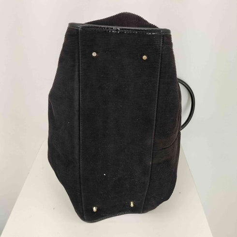 アニヤハインドマーチ ANYA HINDMARCH エナメル切替コーデュロイハンドバッグ レディース