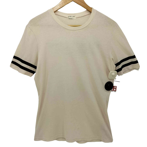 ヘルムートラング HELMUT LANG 90S 1996 本人期 サイドライン バックプリント ロゴ Tシャツ メンズ import:M