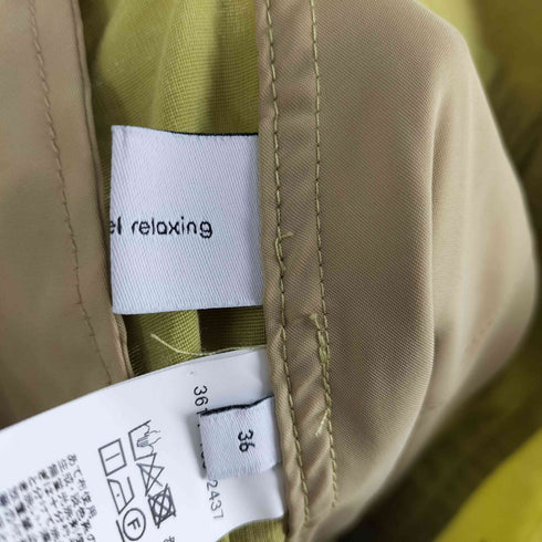 グリーンレーベルリラクシング GREEN LABEL RELAXING ウエストベルト 2タック パンツ レディース JPN:36