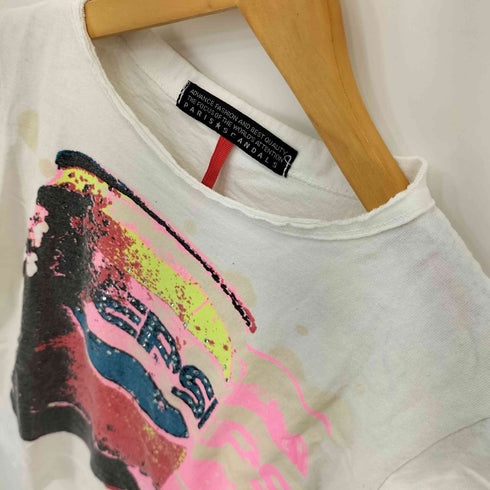 PARIS SCANDALS ビジュー装飾 フロントプリント Tシャツ Y2K レディース