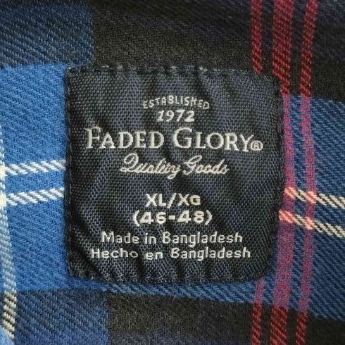 フェイデッドグローリー FADED GLORY ポケット付き レギュラーカラーチェックシャツ メンズ import:XL