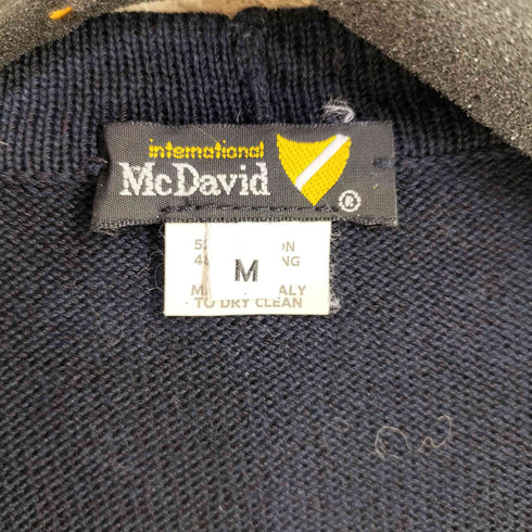 マクダビット MCDAVID 80-90s MADE IN ITALY フロントロゴ刺繍 金ボタンコットンシルクカーディガン レディース import:M