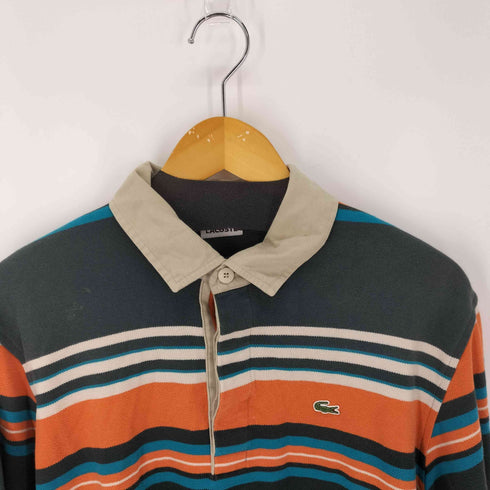 ラコステ LACOSTE ボーダーL/S ポロシャツ バイカラー メンズ import:M