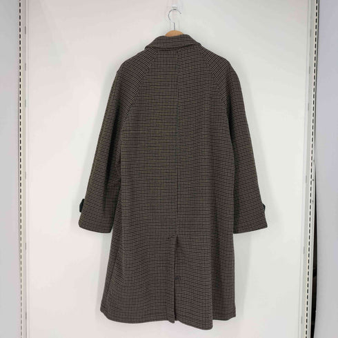 ザラ ZARA 千鳥格子柄 ウールポリ ステンカラーコート メンズ import:L