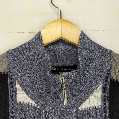 SILVER SILK フロントデザインニットジップジャケット メンズ JPN:XXL