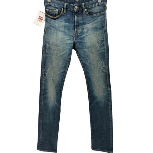 ヒステリックグラマー HYSTERIC GLAMOUR ガール抜きプリント スタッズ デニム スキニーパンツ メンズ 29