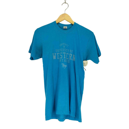 USA製 シングルステッチ フロントプリントクルーネックTシャツ メンズ JPN:S