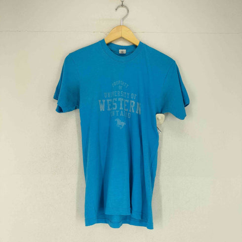 USA製 シングルステッチ フロントプリントクルーネックTシャツ メンズ JPN:S