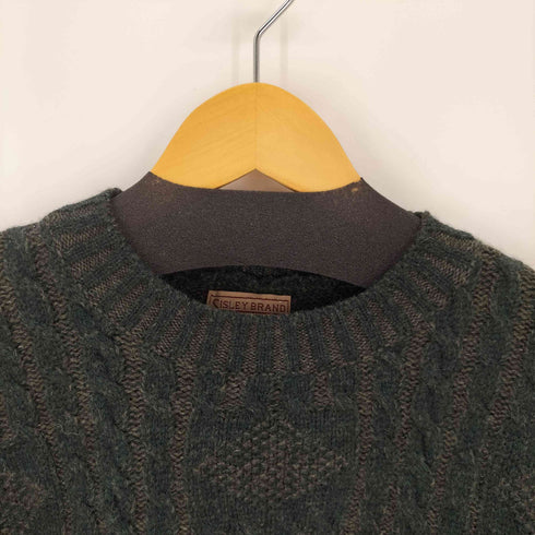 シスレー SISLEY イタリア製 ケーブル編み切替リブニット メンズ