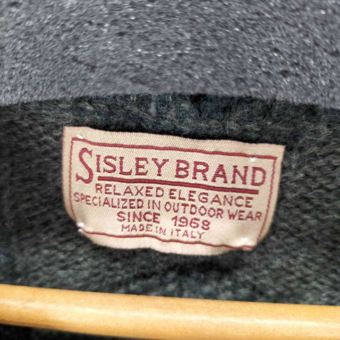シスレー SISLEY イタリア製 ケーブル編み切替リブニット メンズ
