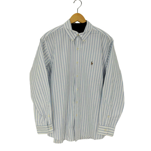 ラルフローレン RALPH LAUREN LL CUSTOM FIT スモールポニー刺繍 ボタンダウンL/Sストライプシャツ オーバーサイズ メンズ LL