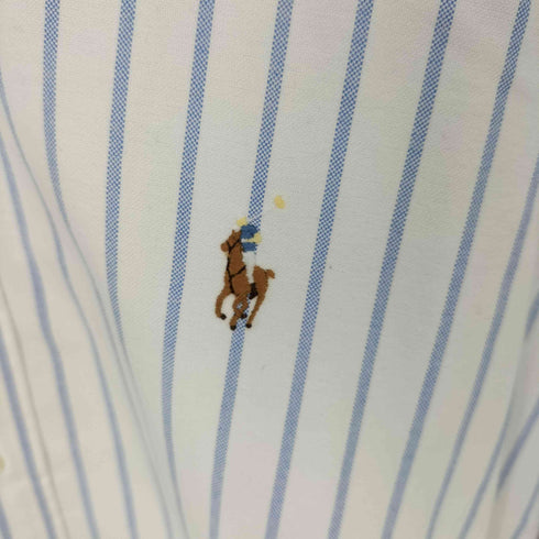 ラルフローレン RALPH LAUREN LL CUSTOM FIT スモールポニー刺繍 ボタンダウンL/Sストライプシャツ オーバーサイズ メンズ LL